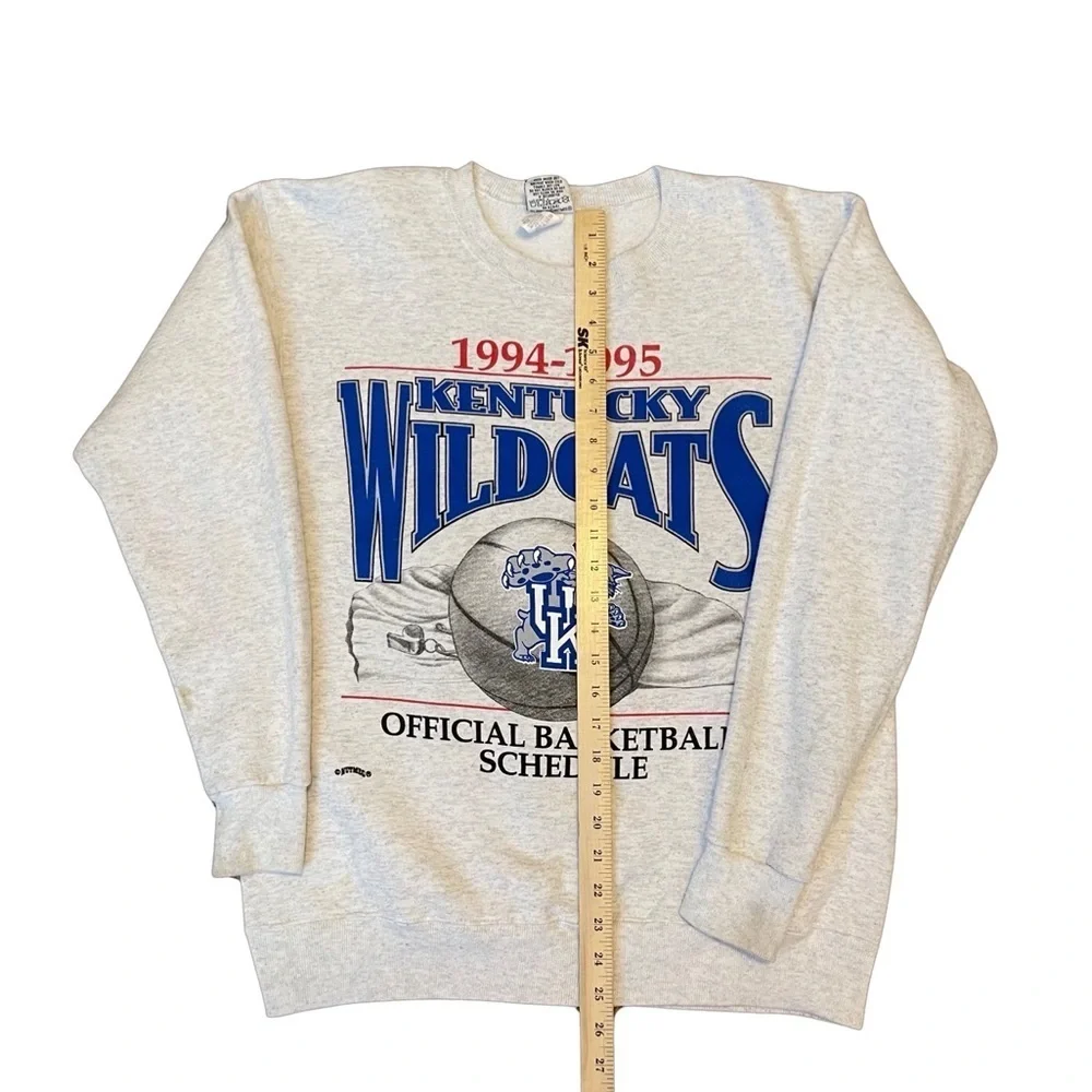 Kentucky Wildcats vintage Nutmeg Mills 94-95 basketball schedule sweatshirt Sz M